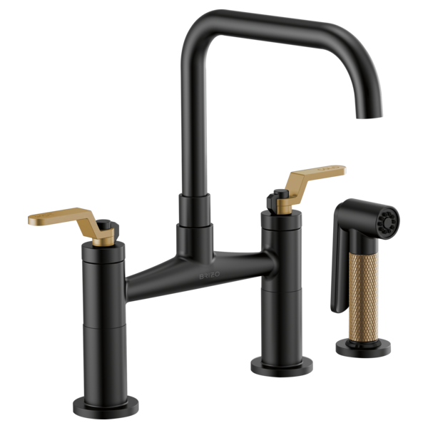 Litze® | Bridge Faucet with Square Spout and Industrial Handle