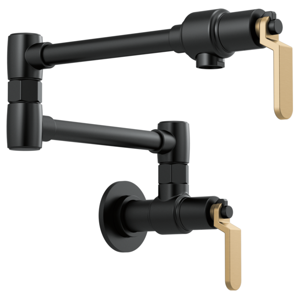 Brizo 64244LF-BLGL Litze SmartTouch Articulating Faucet with Industrial  Handle - Matte Black / Luxe Gold [64244LF-BLGL] - $1,168.56 : FOCAL POINT