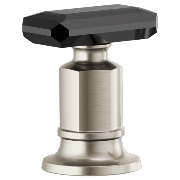 Invari® Roman Tub Faucet Black Crystal Knob Handle Kit