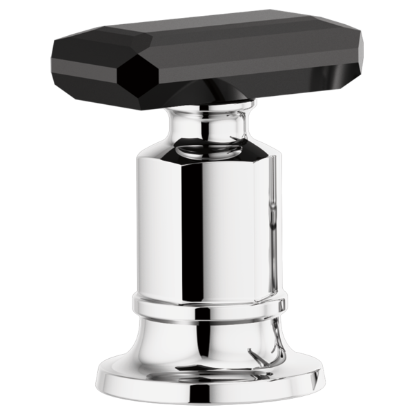 Invari® | Roman Tub Faucet Black Crystal Knob Handle Kit