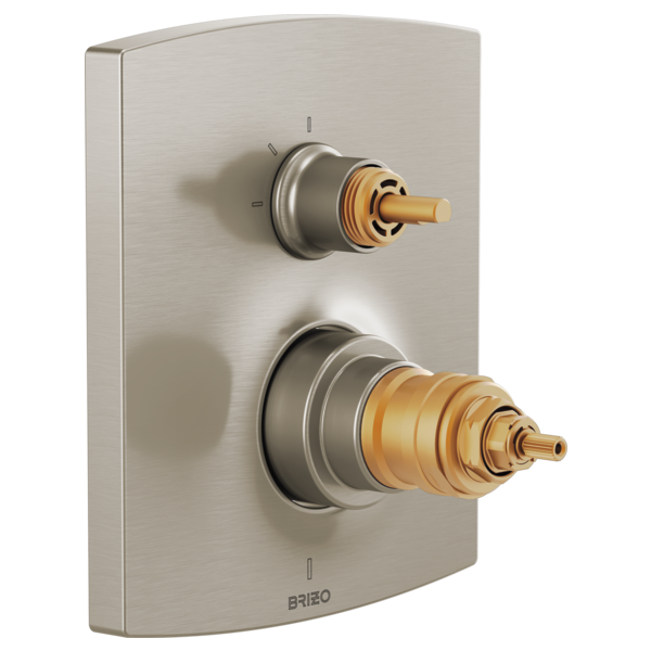 Brizo® TempAssure Thermostatic Valve with Integrated 3Function Diverter Trim Less Handles