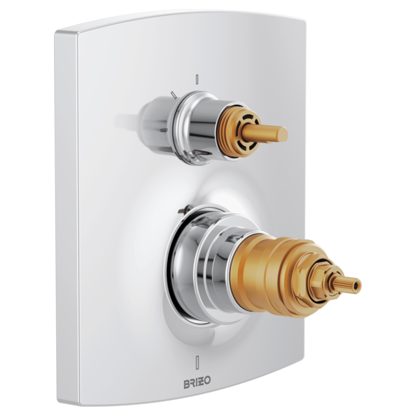 Brizo® TempAssure Thermostatic Valve with Integrated 3Function Diverter Trim Less Handles