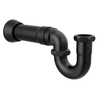 Westbrass A400-1-62 1-1/2 OD 17 Gauge P-Trap with High Box Flange, Matte Black