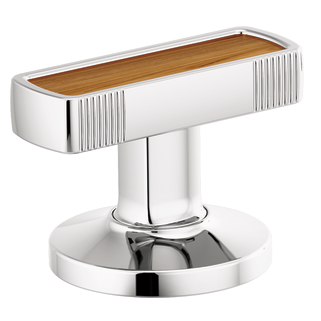 Widespread Lavatory Knob with Wood Inlay Handle Kit